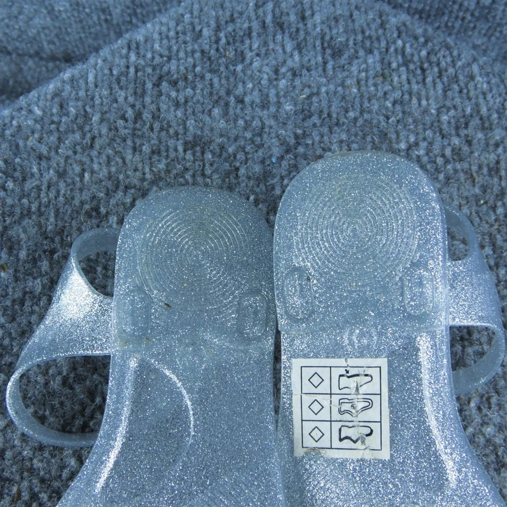 Gymboree Girls Gladiator Size T 9 Medium Shoes‎ Clear Synthetic Buckle
